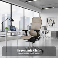 Ergonomic Mesh Chair with Leg Rest Support Highspine Ergonomic Chair Quiet Rolling Casters robust Duty for Remote Workers