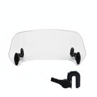 Adjustable Motorcycle Windshield with Brackets Curved Motorcycle Windscreen with Clamps Universal Flyscreen Safeguarding for Motorcyclists