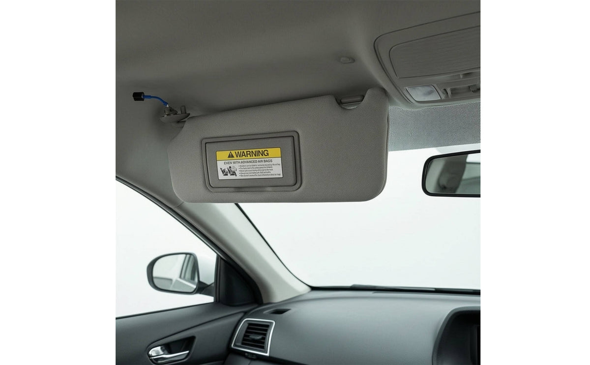 Gray Left Driver Side Sun Visor Plug and Play Driver Side Sun Visor Rectangular
