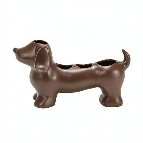 Dachshund-Shaped Toothbrush Holder Whimsical Toothbrush Holder with Compartments Versatile Washroom Accessory for Kids, Vanity