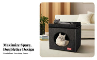 2tieredstory Feline Cube Foldable Two-Storytieredstory Feline Cube With Scrapeing Pad Long-Lasting Stable for Indoor