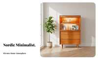 Sideboard with Glass Doors Nordic design storage shelf Modern Design Multi-Functional for Homeowners, Entryway, Hallway, Bedroom