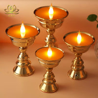 Tibetan Style Alloy LED Electronic Butter Lamp