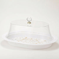 Oval Cake Dome Glossy Finish Food Storage Domed