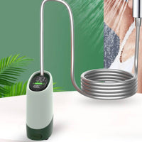 Waterproof Rechargeable Shower Pump Adjustable Speed Electric Portable Shower Digital Display Outdoor Gear Low Noise for Campers, Hikers, Pet Owners, Camping, Travel, Dormitory