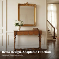 Narrow Sideboard Table with Storage Vintage & Look Narrow Two-Drawer Console Table French Retro Design Adaptable Use