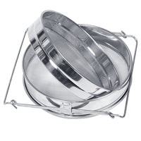 Stainless Steel Double-Layer Honey Filter with Adjustable Stand