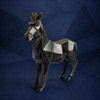Geometric Horse Figurine Carved Texture Home Decor Lightweight for Desk Display