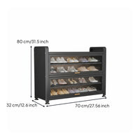 Steel Footwear Storage Unit with Doors Large Capacity Multi-Layer Shoe Rack Sturdy Construction Entryway Storage Cabinet for Families, Hallway