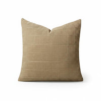 Linen Plaid Pillow Cover Rustic Plaid Pattern Pillow Cover Neutral Tones for Living Room