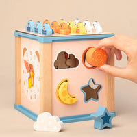 Wooden Activity Cube with Shape Sorter Early Learning Educational Activity Center   Educational   for Nursery