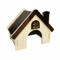 Wooden Hamster House Easy to Clean Hamster Elevated Shelter Ventilated Small Pet Enclosure for Cage