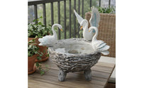 Swan Planter Hand Painted Elegant Planter Pot Vintage Mini Landscape for Courtyard