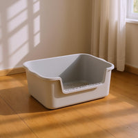 accessibleTop Litter Box Molded Plastic High-Sided Litter Box Rounded