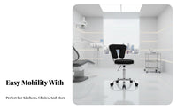 Adjustable Swivel Seat with Backrest Padded Cushion for Kitchen, Spa, Home Users