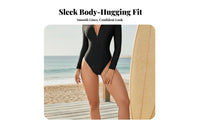 Long Sleeve Zip up Swimsuit Close-Fitting Cut Long Sleeve Wave-Riding Ing Figure Suit Front Fastener Sun Protection Shirt Sun