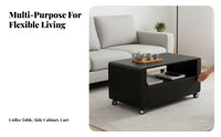 2-Tier Rolling Side Table With Casters Mobile Storage Space-Saving Multi-Functional for Homeowners, Living Room, Bedroom