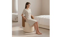 Comfortable Backrest Upholstered Dressing Table Seat Luxury Design Modern Barrel Back Makeup Chair Space-Saving Bedroom Furniture for Women