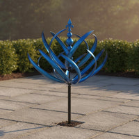 Blue Wind Decorative Outdoor Decor Effortless Rotation for Lawn
