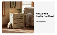 2-Drawer End Table Retro Design Bedroom Furniture Multiple Storage alternatives