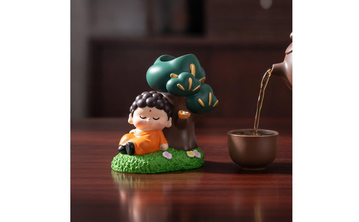 Cute Desktop Ornament Adorable Cartoon Figure Decorative Resin Figurine Playful for Students, Kids, Desk, Study Table, Office