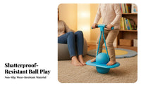 Balance Jumping Sphere Non-Skid Deck Pogo Sphere with Handle Base Pogo Rebounder Wear-Resistant Active Play Toy for Children