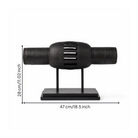 Sculpture Matte Black Sculpture with Base Minimalist Tabletop Decor for Office