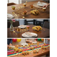 10 Pieces Taco Holder with Sauce Cups Stackable for Parties, Game Nights