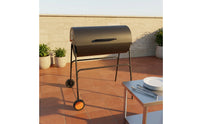 Outdoor Charcoal Grill with Wheels Mobile Charcoal Grill with Lid Sturdy Barbecue Cooker Stable for Backyard