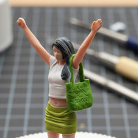 Cheering Girl Figure Realistic Detailing 1/64 Scale Girl Figurine for Collectors