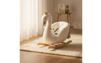 Swan Rocking Chair Soft Rocking Swan Wooden Rideriding Toy for Young Children, Nursery, Playroom