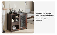 Chinese & Design Beverage Sideboard Sturdy Wood Construction Storage Cabinet Versatile Design Sliding Doors for Families, Study