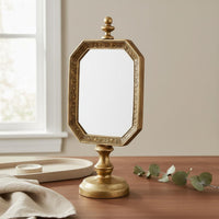 Tabletop Mirror Stand Vintage-Design Ornate Mirror Stand Embossed