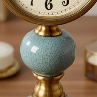 Ornate Analog Desk Timepiece Arabic Numerals Vintage Tabletop Timepiece Floral