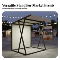 1 Piece Foldable Market Stall Waterproof Mobile Snack Stall Easy Assembly Outdoor Sell or Stand for Small Business Owners Suitable for Street Fairs Night Markets DIY Enthusiasts Temporary Retail Space