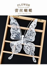 彷真蕾丝蝴蝶手工制作户外防水彷真蝴蝶商场橱窗布置婚礼装饰