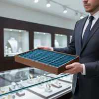 Bangle Tray with 40 Slot Grids Divided Jewelry Display Tray  Compact Storage Box for Retailers, Drawer