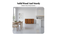 Solid Wood Mid-Century-Century Modern Sideboard Multi-Functional Mid-Century Century Modern Sideboard Versatile Usage Wooden Credenza Recessed Handles for Apartment Dwellers, Design Enthusiasts, Living Room, Entryway, Hallway, Home Office