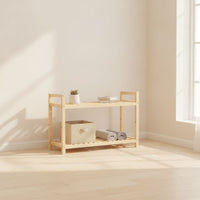 Wooden Storage Rack Floor-Standing Bathroom Storage Shelving Unit Open-Frame Slat Shelf for Small Apartments, Washroom, Bedroom