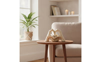 Pumpkin with Fond Clasp Festive Halloween Pumpkin Statue Whitewashed Jack-O'-Lantern Figurine for Desk, Shelf, Windowsill