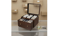 Card Collection Display Case Large Capacity Wooden Trading Card Box Dustproof for Sports Fans