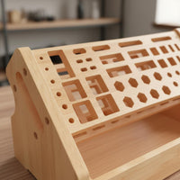 Wooden Tool Rack Multifunctional Screwdriver and Stand 53 Holes for Garage