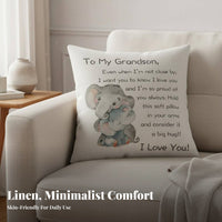 Linen Text Pillow Sham Machine Washable Family Gift Pillow Cover Zipper Farmhouse Design Cushion Cover for Daughter, Friends
