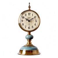 Ornate Analog Desk Timepiece Arabic Numerals Vintage Tabletop Timepiece Floral
