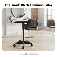 Adjustable Salon Tray Cart Hair-Resistant Casters Hairdresser Professional Trolley Rolling Salon Tray Stand Effortless Wheels