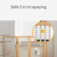 Foldable Dog Gate Indoor Wooden Pet Barrier