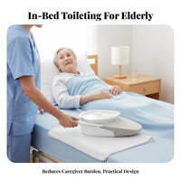 Unisex Design Bedpan with Lid Easy to Clean Personal Care Aid Spill-Resistant Toileting Container Ergonomic Shape for Bedridden Patients, Elderly, Caregivers, in-Bed, Nursing Home, Hospital