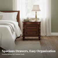 Roman pillar Nightstand With Storage Drawer Roman pillar End Table for Renters