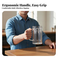 100 Pieces 500ml Thickened Beer Mug Easy to Clean Handled Beer Mug Transparent Plastic Stein Ergonomic Handle for KTV, Parties