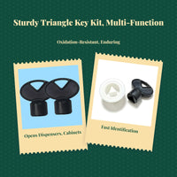 Universal Paper Towel Dispenser Key, Triangle Panel Lock, Compatible Utility Entry Tool for Bathroom, Office, Public Toilet